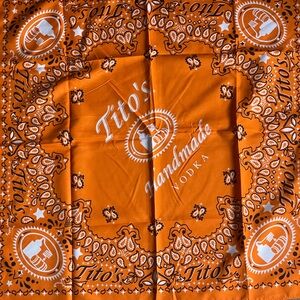 Tito’s Vodka Bandana - NEW Orange Paisley Print